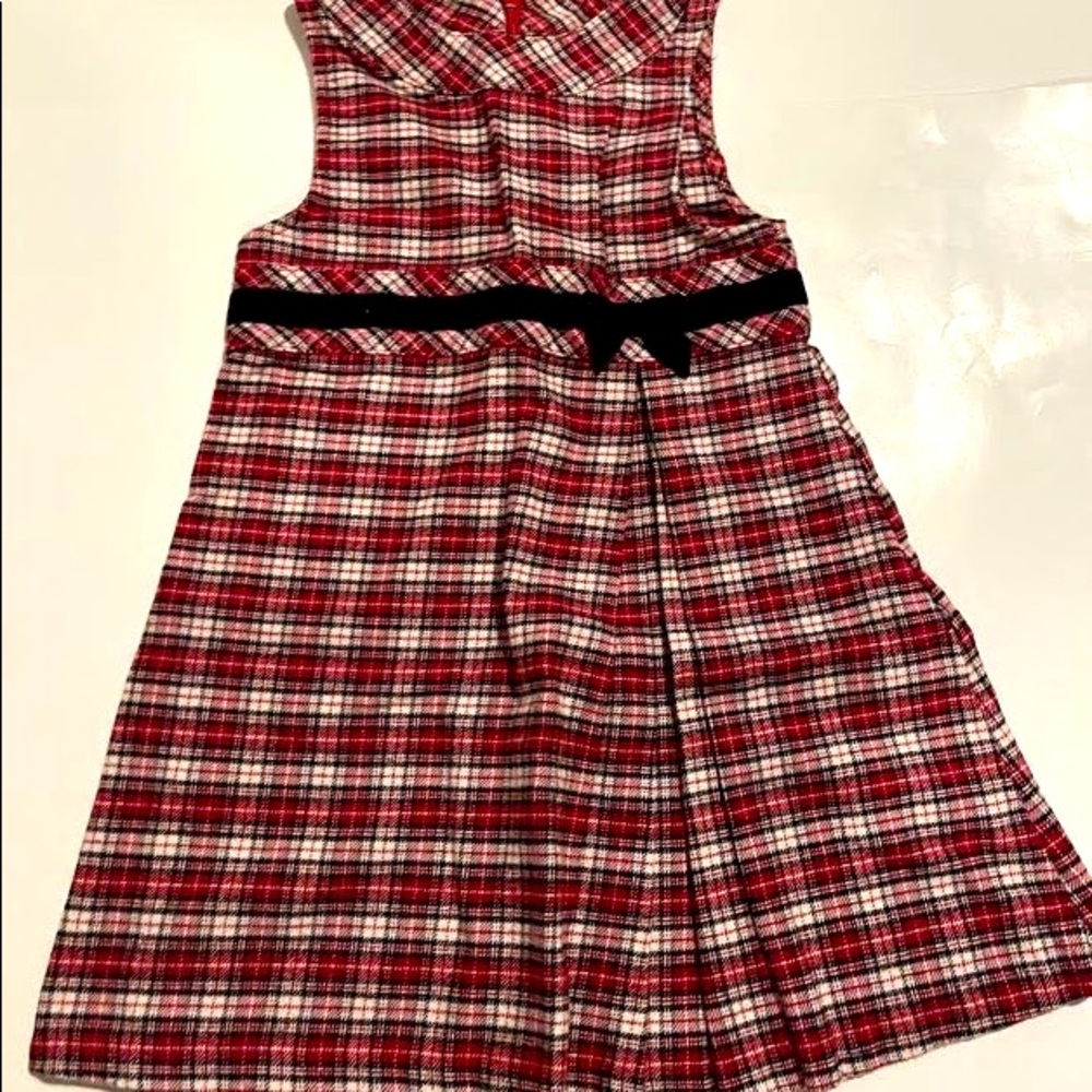 Gymboree plaid dress with velvet trim GUC 18-24 mo